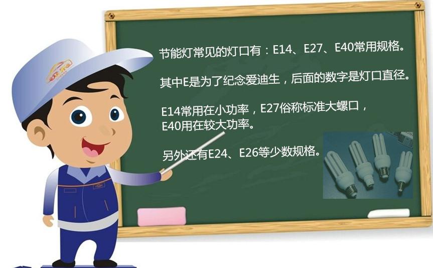 選購節(jié)能燈要注意燈口型號(hào)和尺寸 E14、E27、E40螺旋燈口